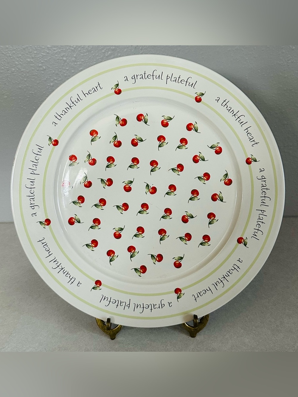 Hallmark A Grateful Plateful A Thankful Heart Round Serving Plate Platter 12”